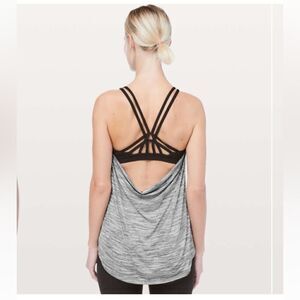 Lululemon Moment To Movement 2-In-1 Tank Space Dye Camo Black White / Black Sz 4